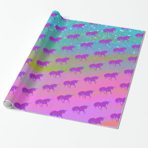 Papel De Regalo Unicornio en la nube arcoiris