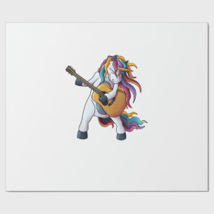 Papel De Regalo Unicornio Genial Tocando Guitarra _ Animal Diverti