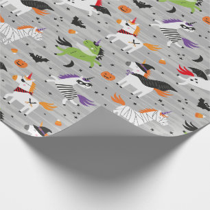 Papel De Regalo Unicornio lindo en disfraces de Halloween