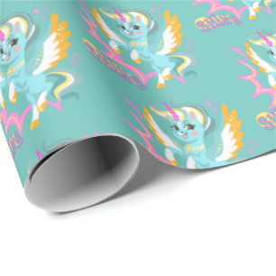Papel De Regalo Unicornio lindo y poderoso