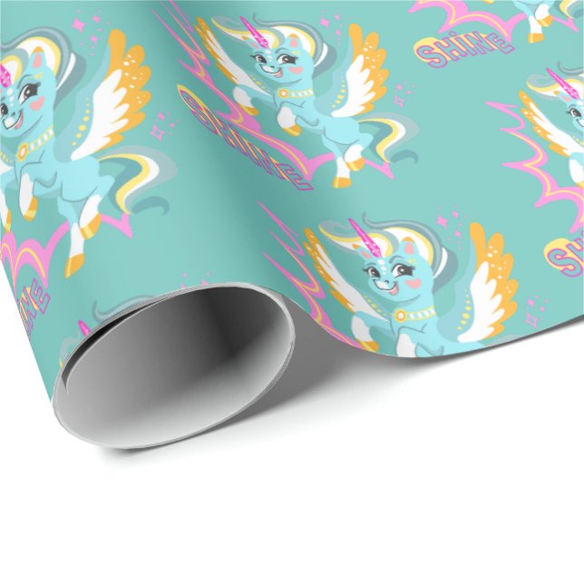 Papel De Regalo Unicornio lindo y poderoso (Esquina del rollo)