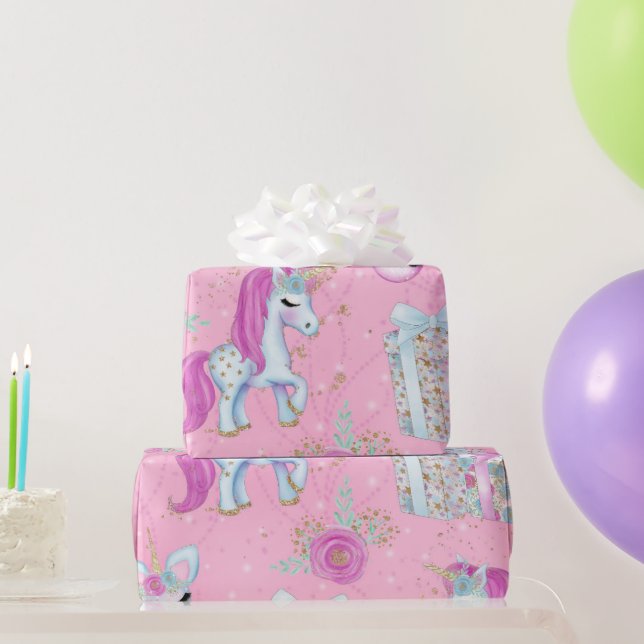 Papel De Regalo Unicornio Mágico (Regalos de fiesta)