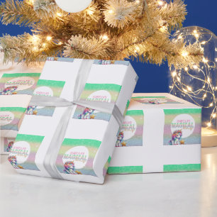 Papel De Regalo unicornio mágico arcoíris brillo