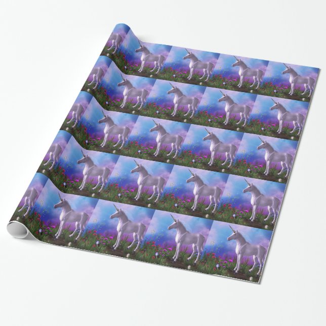 Papel De Regalo Unicornio majestuoso (Desenrollado)