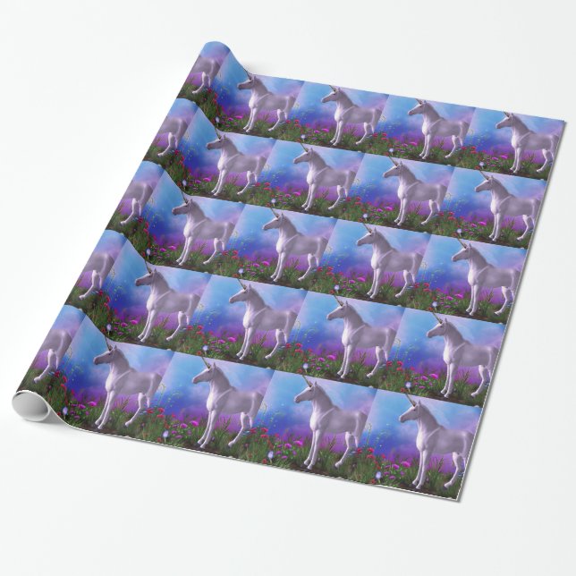 Papel De Regalo Unicornio majestuoso (Desenrollado)