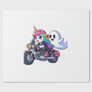 Papel De Regalo Unicornio montando una motocicleta niños niñas hom