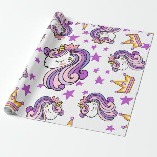 Papel De Regalo Unicornio púrpura