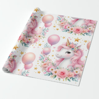 Papel De Regalo Unicornio rosa