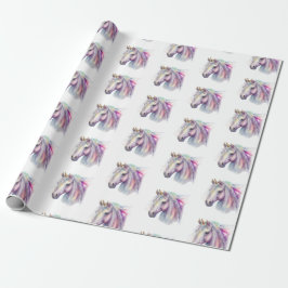 Papel De Regalo Unicornio rosa púrpura