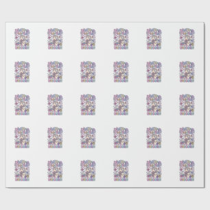 Papel De Regalo Unicornio Tejiendo Crochet Unicornio Encantador Bl