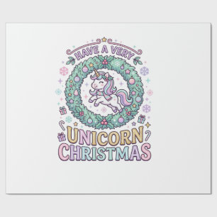 Papel De Regalo Unicornio Tenía una Navidad muy Unicornio Negrita 