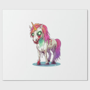 Papel De Regalo Unicornio Zombi