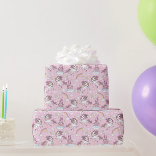 Papel De Regalo Unicornios Rosados Y Castillos