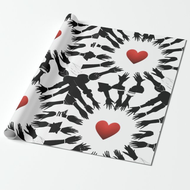 Papel De Regalo Unidad criminal: 🫳 diseño ♥️ rojo negro" (Desenrollado)