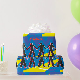 Papel De Regalo Unidad de Trabajo en Equipo Personas Agarradas de