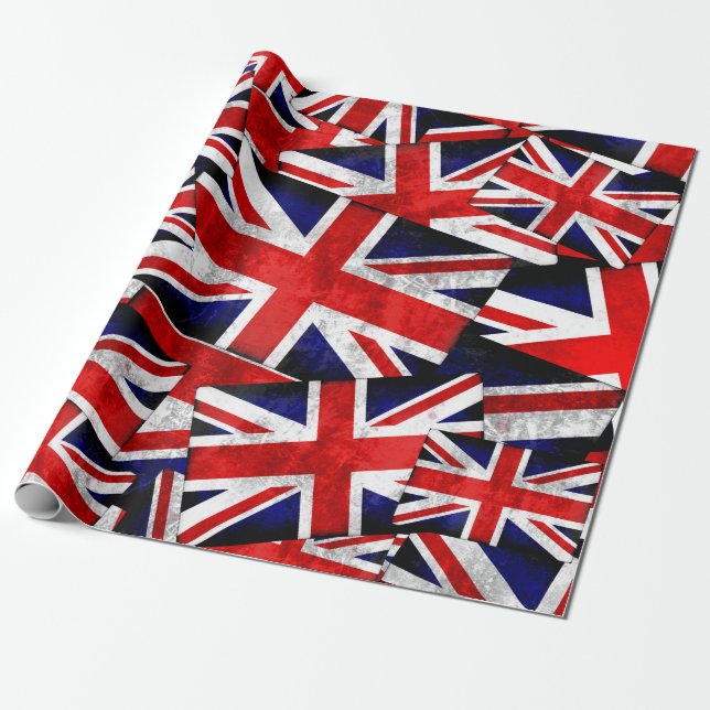 Papel De Regalo Unión Jack Reino Unido Inglaterra Bandera del Rein (Desenrollado)
