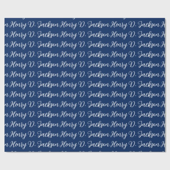 Papel De Regalo Unique Navy Blue Classical Handwriting Plain (Superficie plana)