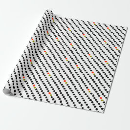 Papel De Regalo Unisex Black Red & Green Polka Dot Wrft