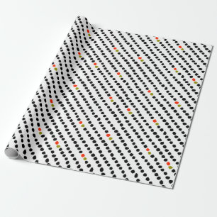 Papel De Regalo Unisex Black Red & Green Polka Dot Wrft