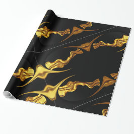 Papel De Regalo Unisex Elegance: High-Contrast Black & Gold Artist