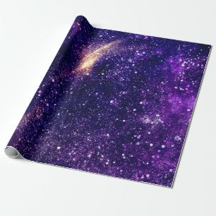 Papel De Regalo Universo de galaxia abstracta púrpura violeta