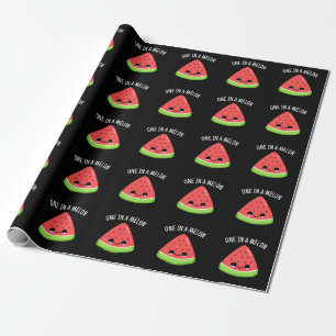 Papel De Regalo Uno En Melón Funny Watermelon Pun Dark BG