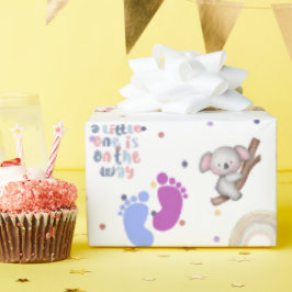 Papel De Regalo Uno Pequeño Está En Camino, Baby Shower Envuelto
