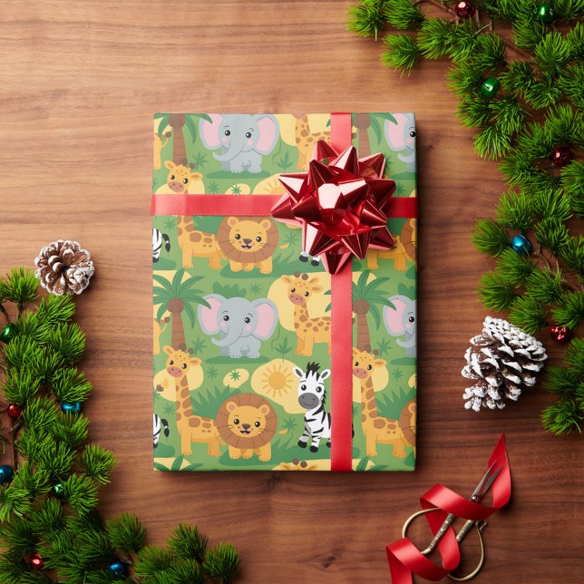 Papel De Regalo Unrolled gift wrap with a playful jungle theme  (Subido por el creador)