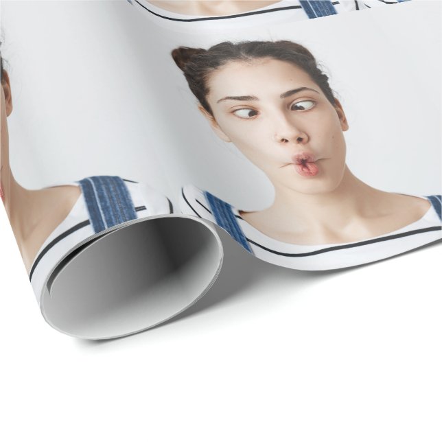 Papel De Regalo Upload Your Funny Face Photo Selfie (Esquina del rollo)