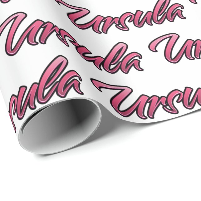 Papel De Regalo Ursula faded pink personalisiertes Geschenkpapier (Esquina del rollo)
