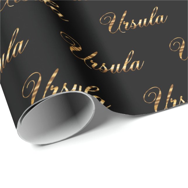 Papel De Regalo Ursula gold Design Lettering Geschenkpapier (Esquina del rollo)