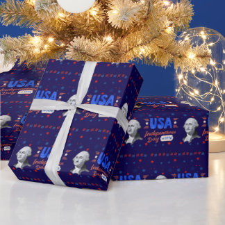 Papel De Regalo USA Independence Day deep blue