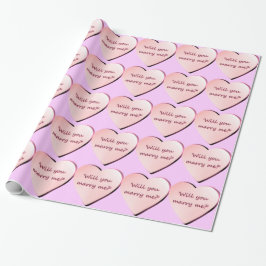 Papel De Regalo "Usted me casará" los corazones