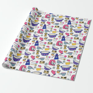 Papel De Regalo Utensilios de cocina brillante Patrón de Chef Bake
