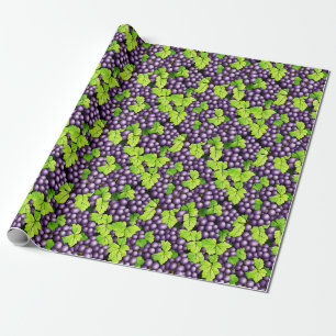 Papel De Regalo Uvas Moradas en una Vid