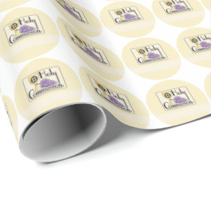 Papel De Regalo Uvas y Copa de Primera Comunión, Personalizable