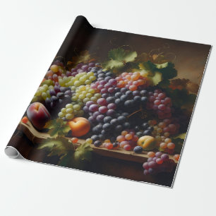 Papel De Regalo Uvas y fruta: pintura para la vida