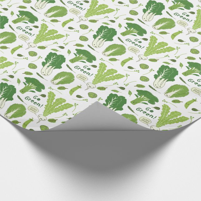 Papel De Regalo ¡Va el verde! ¡Verde frondoso! Veggies felices del (Esquina)