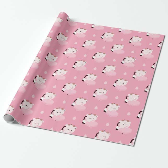 Papel De Regalo Vaca Cansada Adorable (Desenrollado)