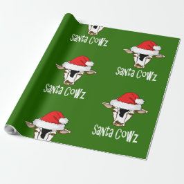 Papel De Regalo Vaca de la granja divertida de Santa Cowz con