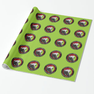Papel De Regalo Vaca feliz del gorra de Santa del año del MOO del