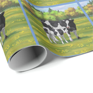 Papel De Regalo Vaca Holstein y ternera en salsa de verano