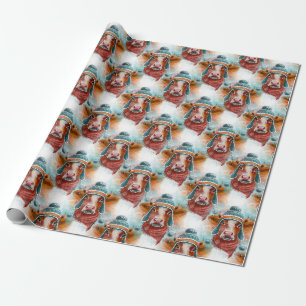 Papel De Regalo Vaca navidad En Un Tobogán