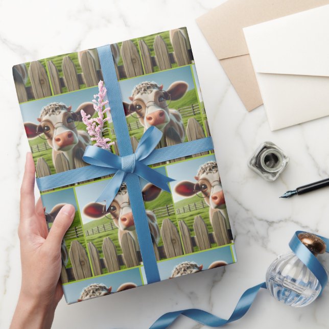 Papel De Regalo Vaca personalizado Con Anteojos (Regalar)