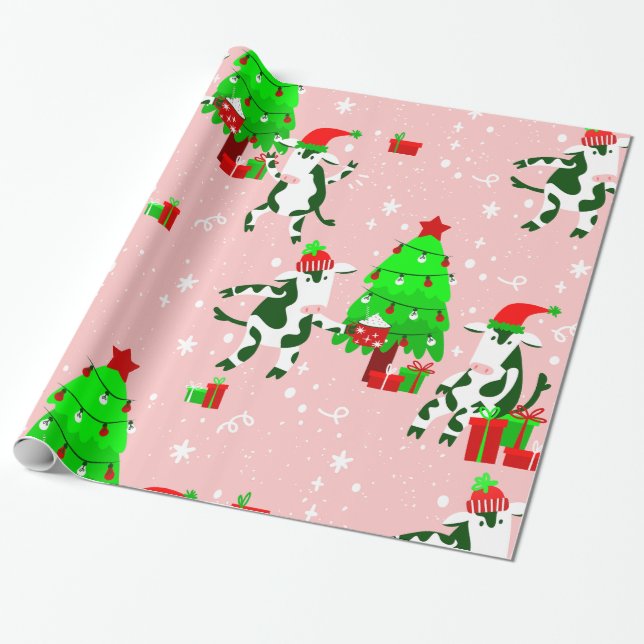 Papel De Regalo vaca rosa y fea (Desenrollado)