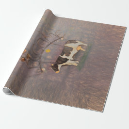 Papel De Regalo Vaca Rústica País Oeste Granja Rosa Desnuda