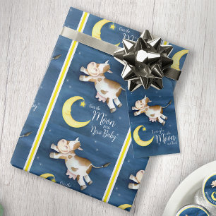 Papel De Regalo Vaca saltando la luna bebé nuevo