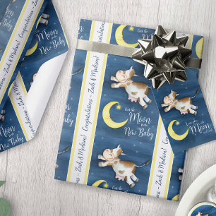 Papel De Regalo Vaca saltando la luna bebé nuevo regalo personaliz