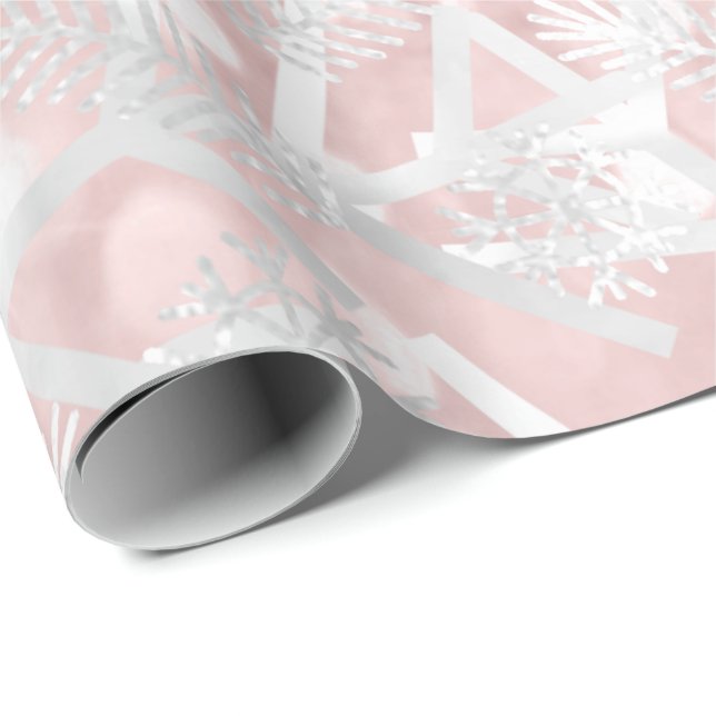 Papel De Regalo Vacaciones de árbol de Navidad rosado Purpurina Co (Esquina del rollo)