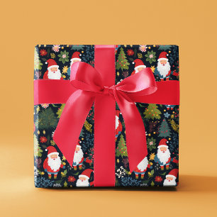 Papel De Regalo Vacaciones de árboles navideños de Gnome Cute